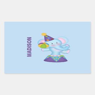 Adesivos de elefante personalizados do circo