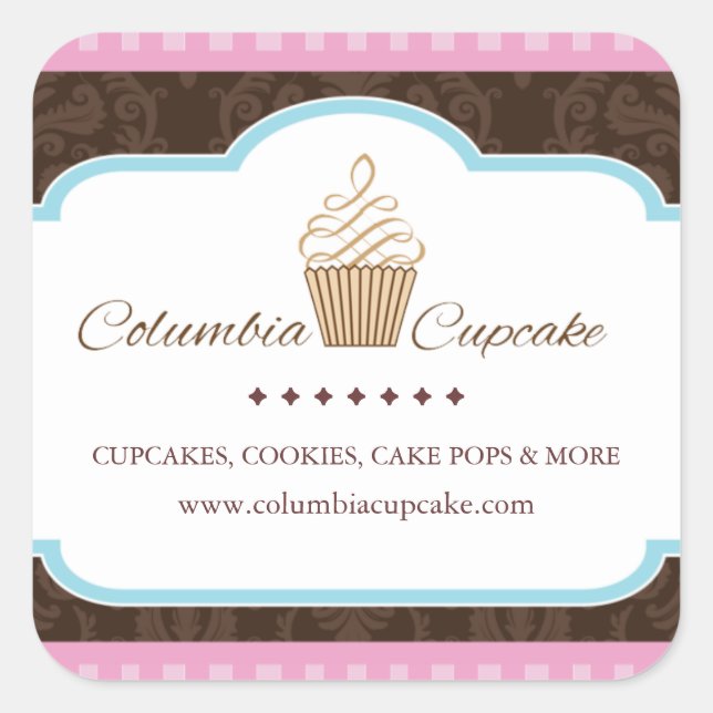 Adesivos de empacotamento de Cupcake personalizado (Frente)