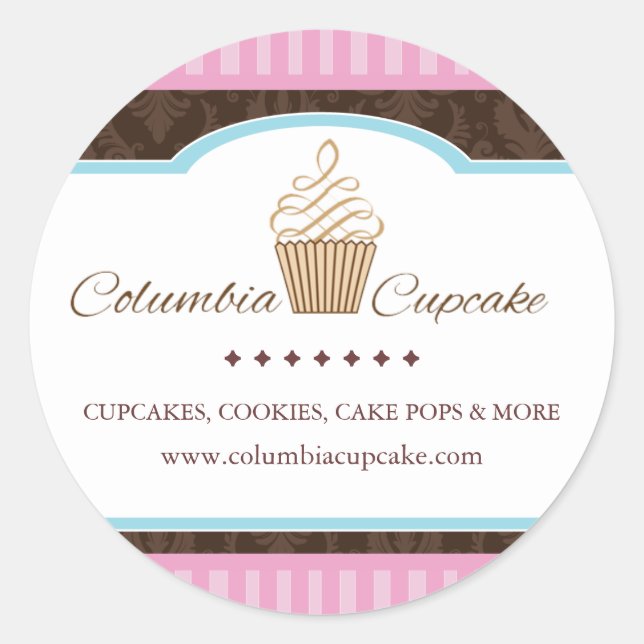 Adesivos de empacotamento de Cupcake personalizado (Frente)