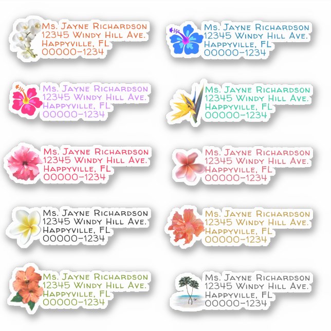 Adesivos de Endereço de Devolução com Formato de F (Frente)