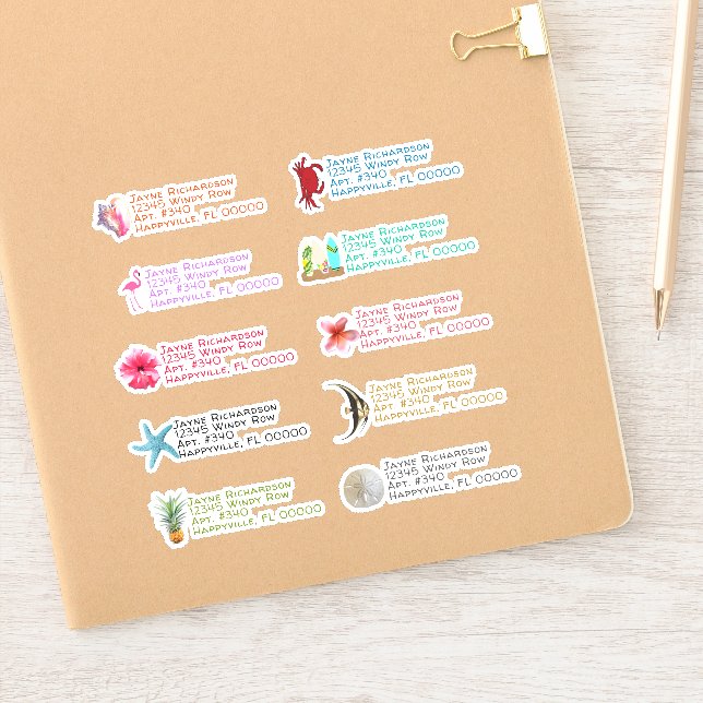 Adesivos de Endereço de Devolução Imagens Tropicai (Notebook)