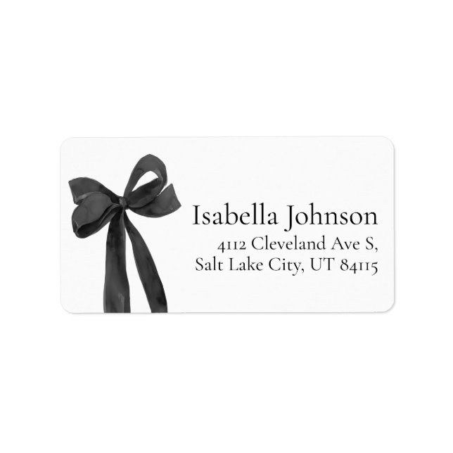 Adesivos de Endereço de Retorno de Laço Preto Mode (Frente)