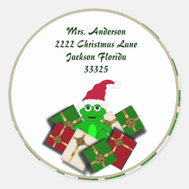 Adesivos de Endereço do Sapo de Natal (Frente)