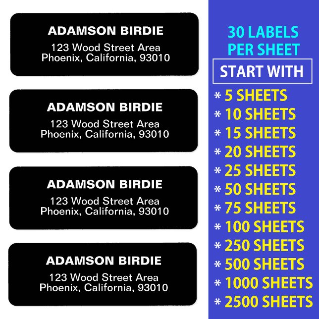 Adesivos de Endereço Modernos para correspondência (Professional mailing labels)