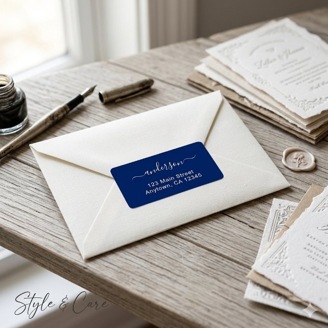 Adesivos de Endereço Navy Impressos Personalizados (Stylish Custom Printed Navy Address Stickers)