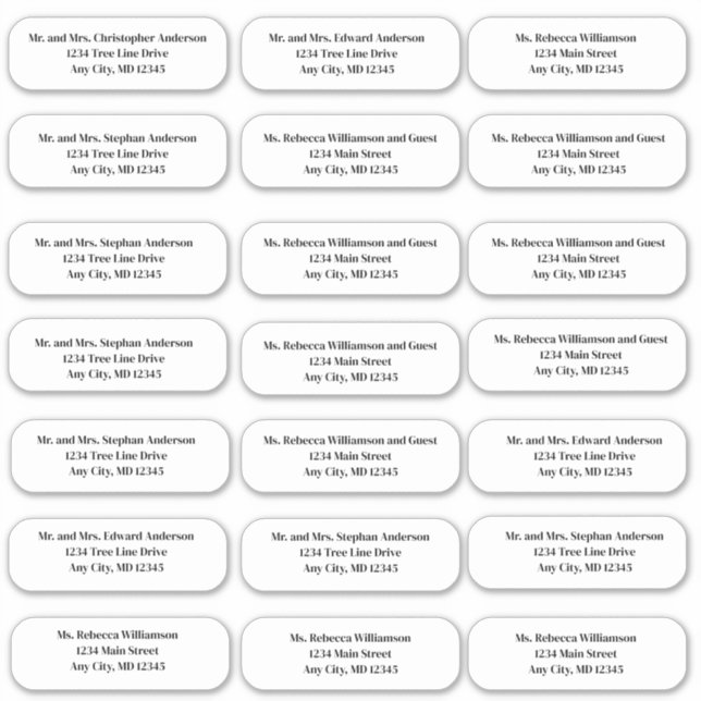 Adesivos de Endereço para Envelope de Casamento co (Frente)