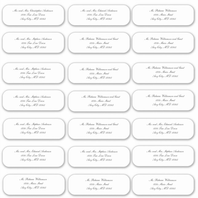 Adesivos de Endereço para Envelope de Noiva com Le (Frente)