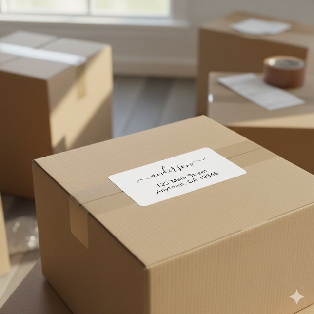 Adesivos de Endereço Simples e Elegantes Personali (Simple Stylish Custom Printed Address Stickers)