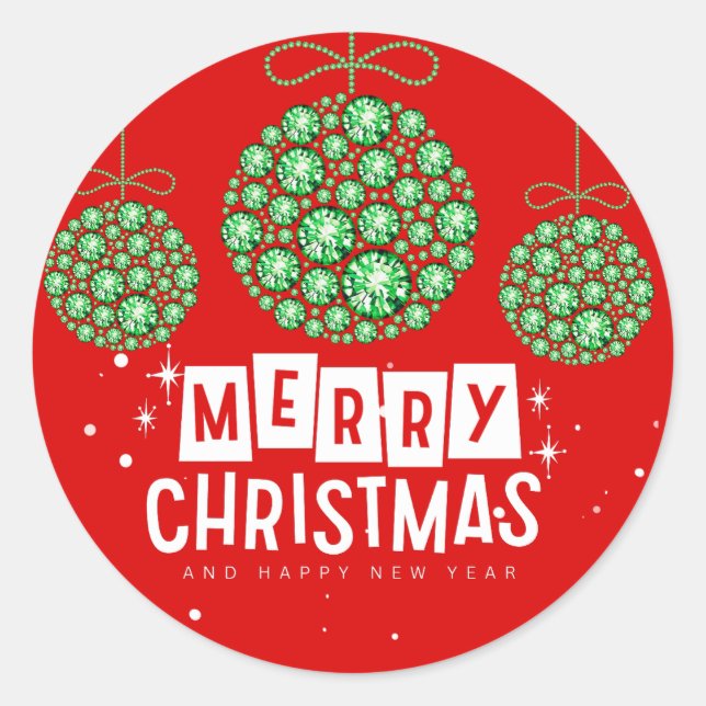 Adesivos de enfeite de Natal Vermelho e Verde (Frente)