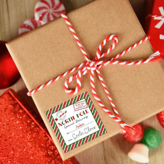Adesivos de Entrega de Natal do Papai Noel no Polo