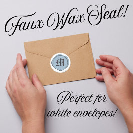 Adesivos de Envelope com Selo de Cera Falsa Azul C