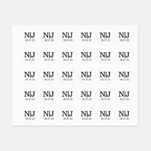 Adesivos de Envelope de Monograma de Casamento