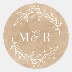 Adesivos de Envelope de Monograma de Casamento