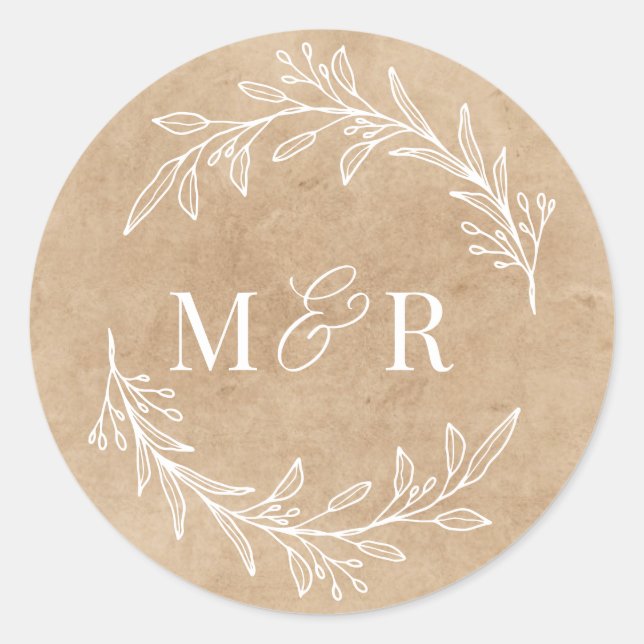 Adesivos de Envelope de Monograma de Casamento  (Frente)