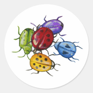 Adesivos de Envelope de Pilha Colorida de Bugs