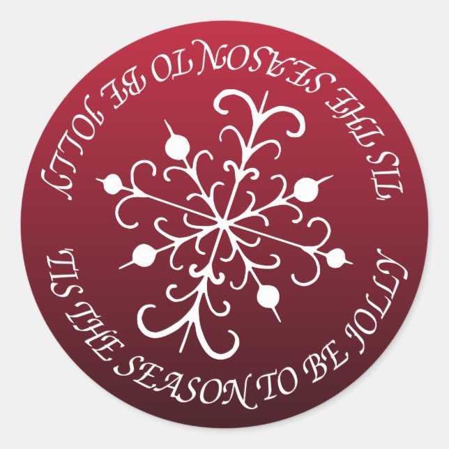 Adesivos de Envelope Floco de Neve Alegre Vermelho (Frente)