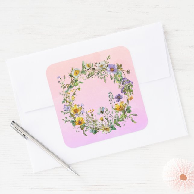 Adesivos de Envio de Grinalda Clássica Atemporal E (Envelope)