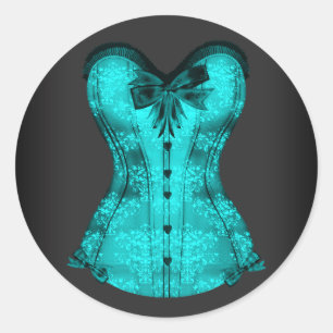 Adesivos de espartilho azul-teal elegante