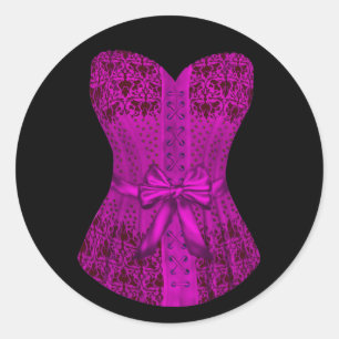 Adesivos de espartilho rosa quente elegante