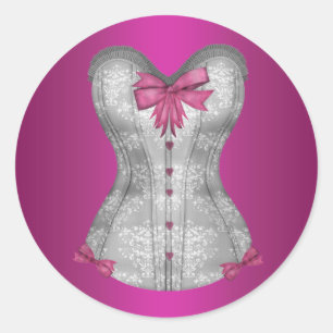 Adesivos de espartilho rosa quente elegante