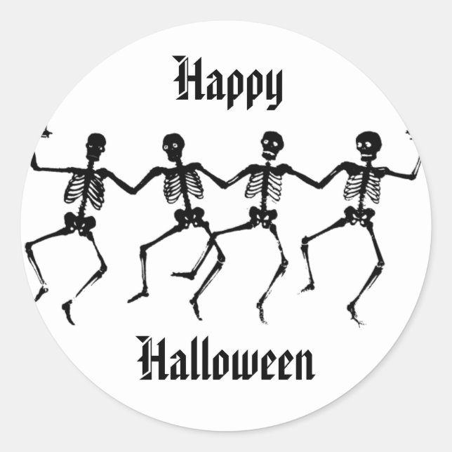 Adesivos de esqueleto de Halloween (Frente)