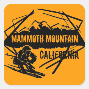 Adesivos de esqui laranja da Mammoth Mountain Cali