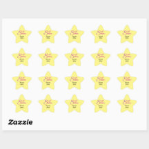 Adesivos de Estrela com Nome e Ano do Sweet Sixtee
