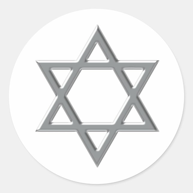 Adesivos de Estrela de Davi Prateada com Fundo de  (Frente)