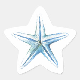 Adesivos de Estrela-do-Mar em Aquarela Azul para C