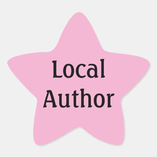 Adesivos de Estrela Rosa para Autor Local (Frente)