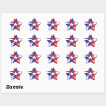 Adesivos de Estrela Vermelho Branco e Azul Patriót