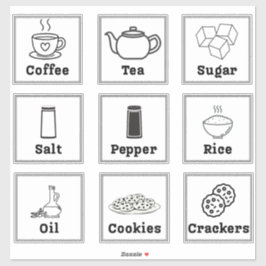 Adesivos de Etiqueta de Armazenamento de Alimentos