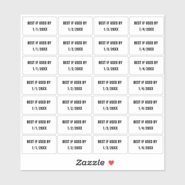 Adesivos de etiqueta de embalagem Melhor se usado  (Folha)