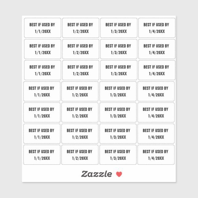 Adesivos de Etiqueta de Embalagem Melhor se Usados (Folha)