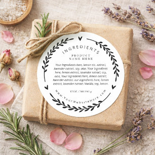 Adesivos de Etiqueta de Ingredientes de Coroa de L