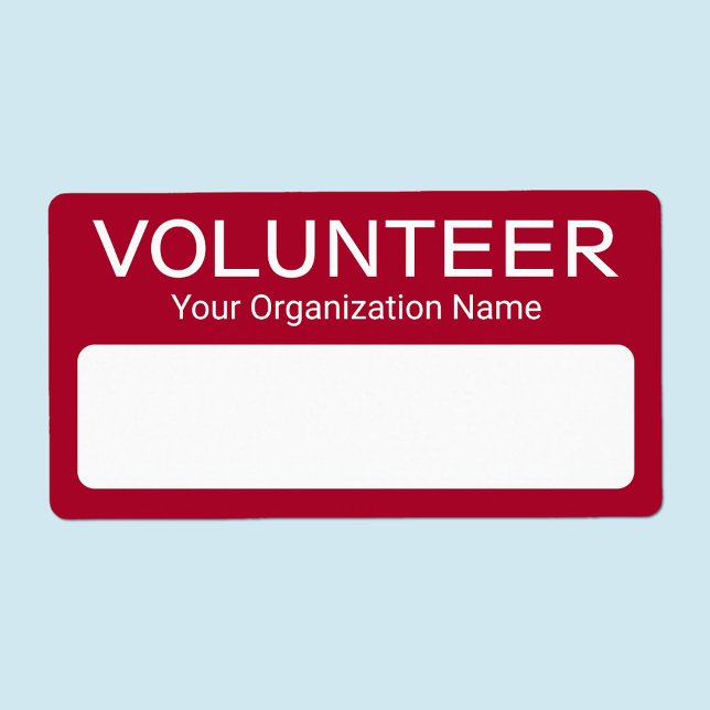 Adesivos de etiqueta de nome de papel de voluntári (MISOOK Red Volunteer Name Tag Stickers)