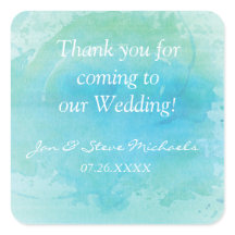 Adesivos de Etiquetas de Casamento de Praia em Aqu