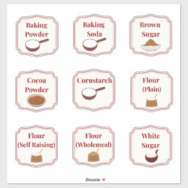 Adesivos de Etiquetas para Despensa de Ingrediente