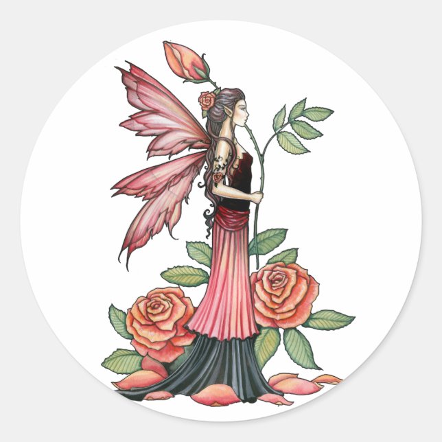 Adesivos de Fada Rosa de Fogo (Frente)
