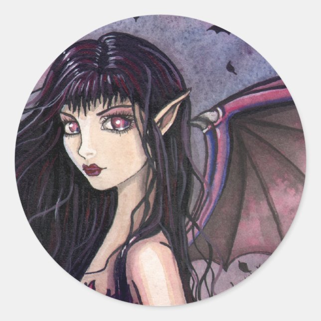 Adesivos de Fada Vampira Menina Morcego (Frente)