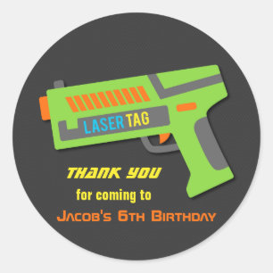 Adesivos de Favor de Aniversário de Laser Tag para