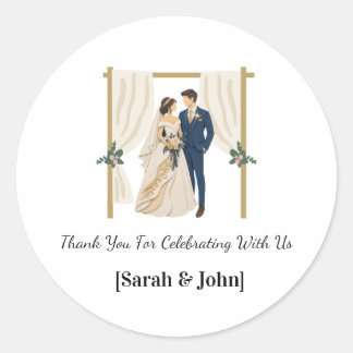 Adesivos de Favor de Casamento Azul Marinho Dourad