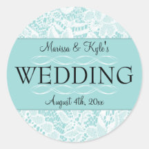 Adesivos de Favor de Casamento com Acentos de Lace