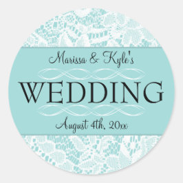 Adesivos de Favor de Casamento com Acentos de Lace