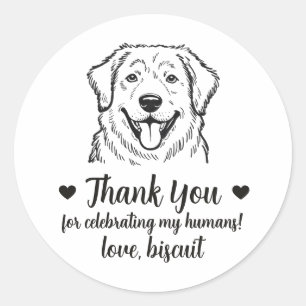 Adesivos de Favor de Casamento de Cachorro Great P