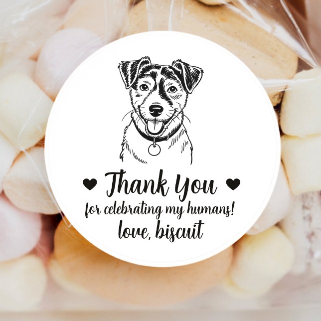 Adesivos de Favor de Casamento de Cachorro Jack Ru (Criador carregado)