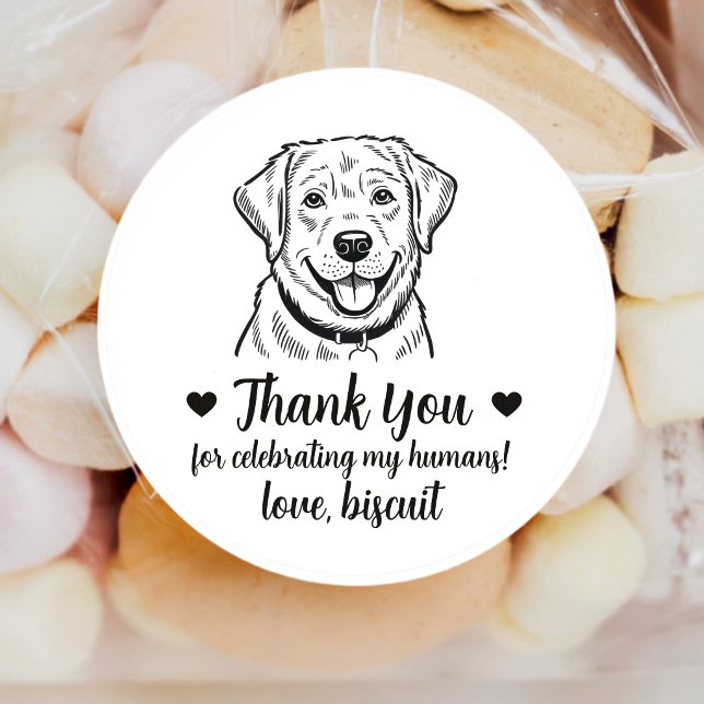 Adesivos de Favor de Casamento de Cachorro Labrado (Criador carregado)