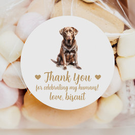 Adesivos de Favor de Casamento de Cachorro Labrado