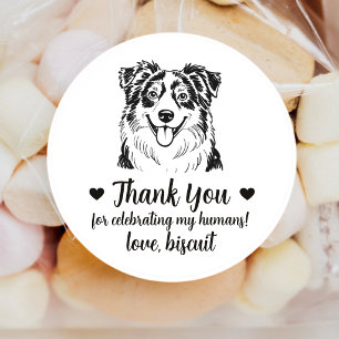 Adesivos de Favor de Casamento de Cachorro Pastor 
