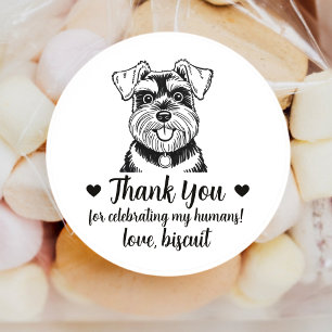 Adesivos de Favor de Casamento de Cachorro Schnauz